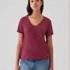 Vintage V-ringad T-shirt i ekologisk bomull
