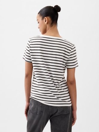 Vintage V-ringad T-shirt i ekologisk bomull