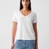 Vintage V-ringad T-shirt i ekologisk bomull