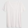 Vintage V-ringad T-shirt i ekologisk bomull