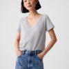 Vintage V-ringad T-shirt i ekologisk bomull