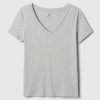 Vintage V-ringad T-shirt i ekologisk bomull