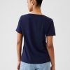 Vintage V-ringad T-shirt i ekologisk bomull