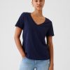 Vintage V-ringad T-shirt i ekologisk bomull