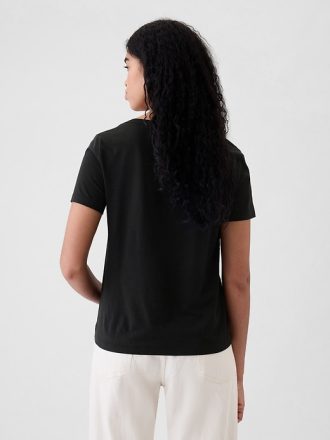 Vintage V-ringad T-shirt i ekologisk bomull