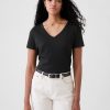 Vintage V-ringad T-shirt i ekologisk bomull