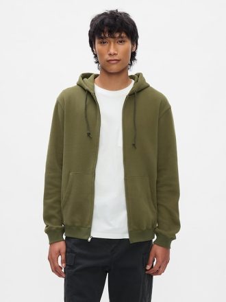 Vintage mjuk hoodie med dragkedja