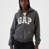 Vintage mjuk hoodie med dragkedja