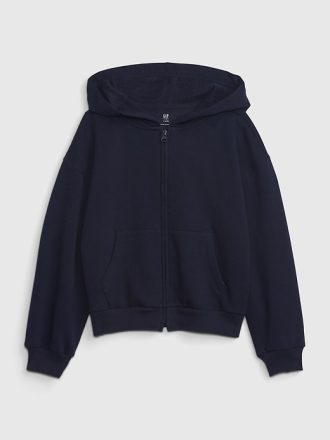 Vintage mjuk hoodie med dragkedja för barn