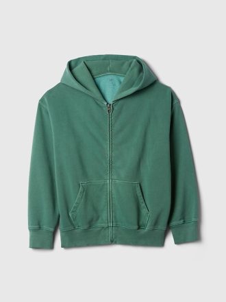 Vintage mjuk hoodie med dragkedja för barn