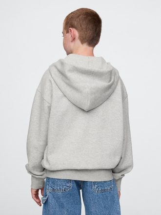 Vintage mjuk hoodie med dragkedja för barn