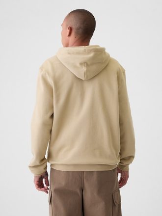 Vintage mjuk hoodie med dragkedja