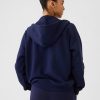Vintage mjuk hoodie med dragkedja