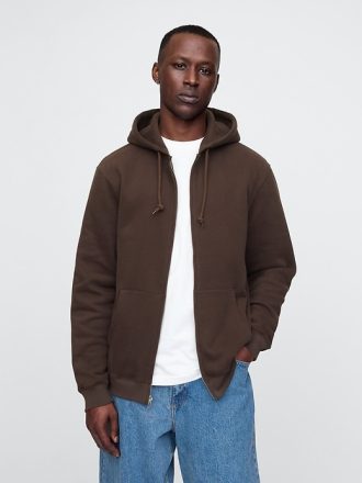 Vintage mjuk hoodie med dragkedja