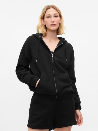 Vintage mjuk hoodie med dragkedja