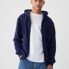 Vintage mjuk hoodie med full dragkedja