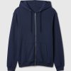 Vintage mjuk hoodie med full dragkedja