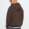 Vintage mjuk våffelfodrad hoodie med dragkedja