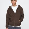 Vintage mjuk våffelfodrad hoodie med dragkedja
