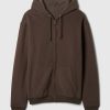 Vintage mjuk våffelfodrad hoodie med dragkedja