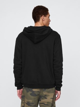 Vintage mjuk våffelfodrad hoodie med dragkedja