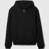 Vintage mjuk våffelfodrad hoodie med dragkedja