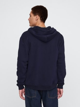 Vintage mjuk våffelfodrad hoodie med dragkedja