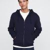 Vintage mjuk våffelfodrad hoodie med dragkedja