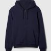 Vintage mjuk våffelfodrad hoodie med dragkedja