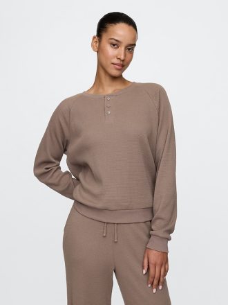 Waffle Henley PJ-skjorta