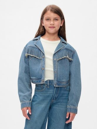 Western Jeansjacka med fransar för barn