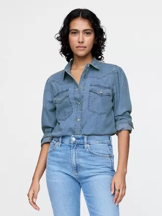 Westernskjorta i jeans
