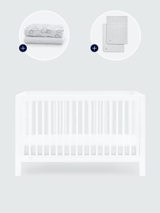 babyGap Charlie Spjälsäng med moln och ränder Sängkläder Bundle